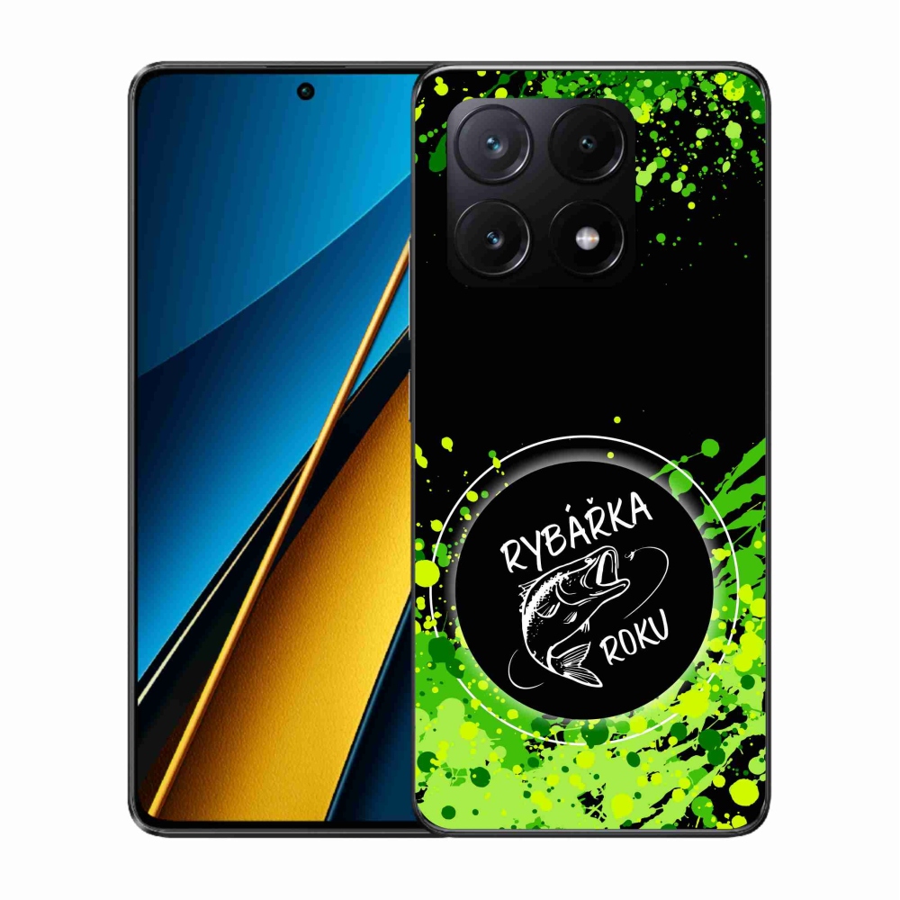 Gél borító mmCase a Xiaomi Poco X6 Pro 5G számára - az év horgásza fekete háttérrel