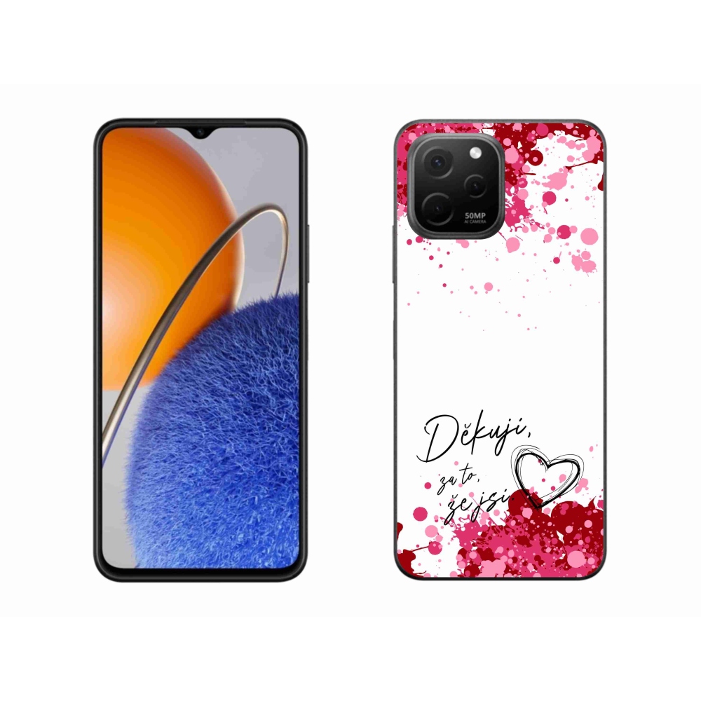 Gél borító mmCase a Huawei Nova Y61 készülékhez - szerelmes szöveg 2 fehér háttér