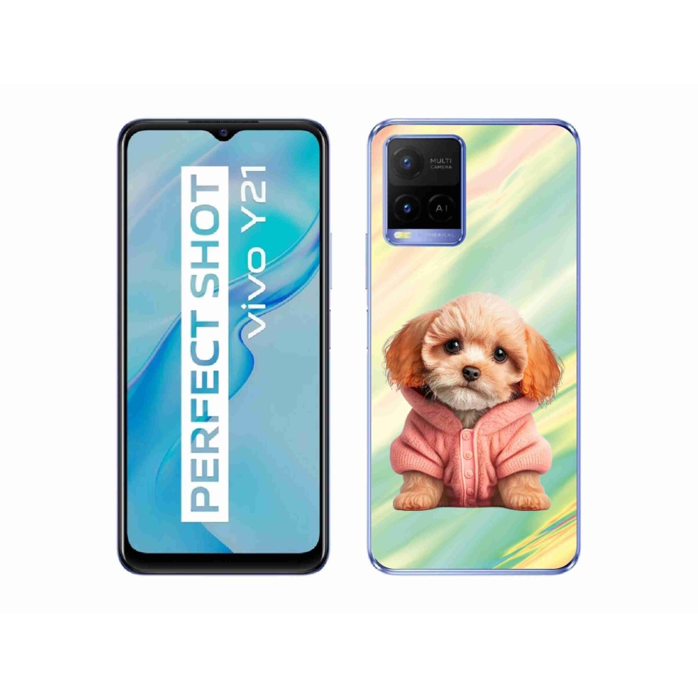 Gél borítás mmCase a Vivo Y21/Y21s/Y33s modellhez - pulóveres kiskutya