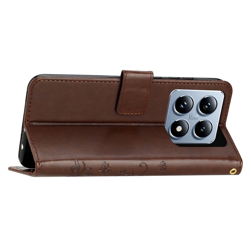 Virágok könyve tok Xiaomi 14T - barna