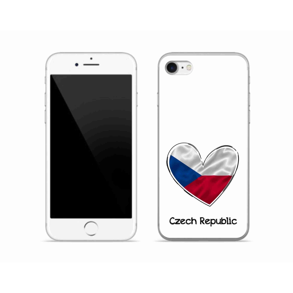 Zselés borítás mmCase iPhone SE (2022) - zászlós szív fehér háttérrel