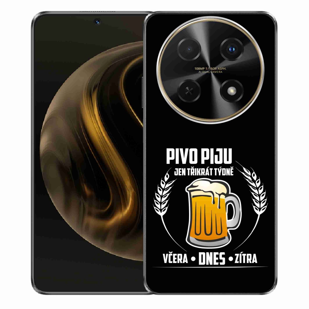 Gél borítás mmCase a Huawei Nova 12i készülékhez - sör motívum fekete háttérrel
