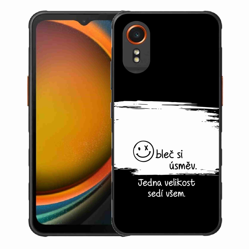 Gél borító mmCase Samsung Galaxy Xcover 7 - vicces szöveg 8 fehér és fekete háttérrel