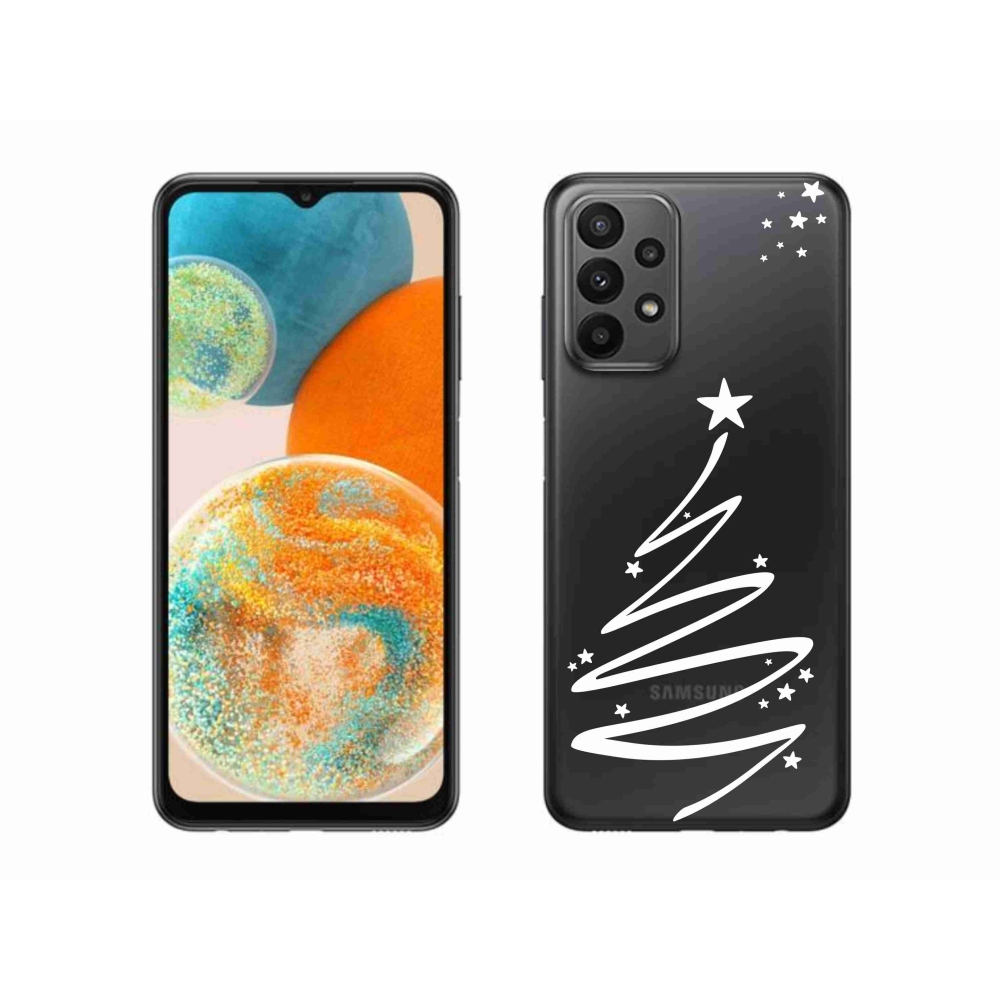 Gél borítás mmCase Samsung Galaxy A23 4G/5G készülékhez - fehér fa átlátszó háttérrel