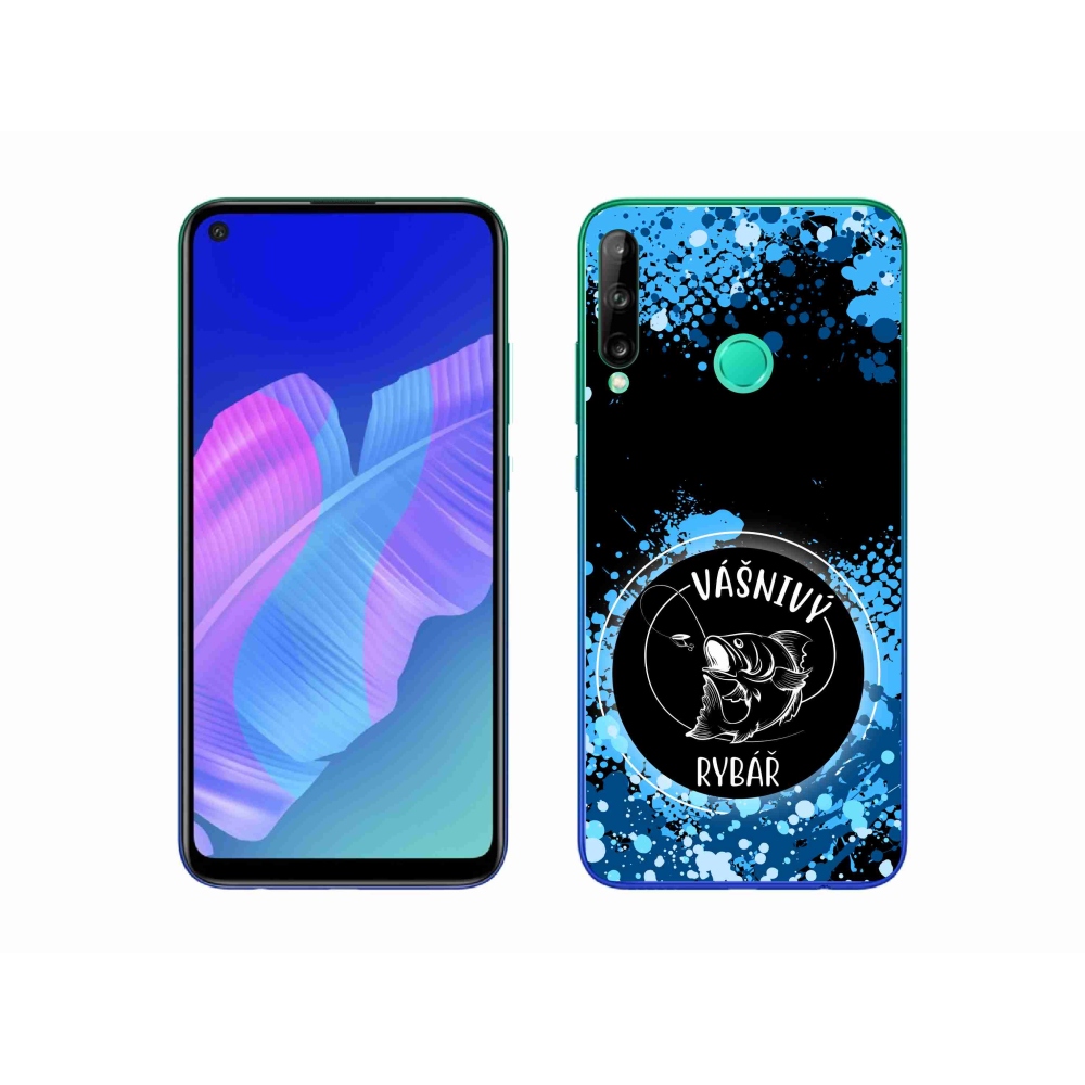 Gél borító mmCase a Huawei P40 Lite E számára - szenvedélyes halász fekete háttérrel