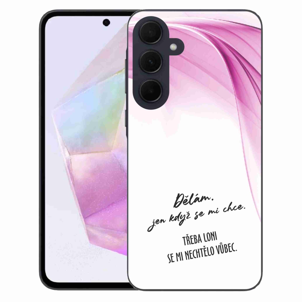 Gél borító mmCase Samsung Galaxy A35 5G - vicces szöveg 12 fehér háttér