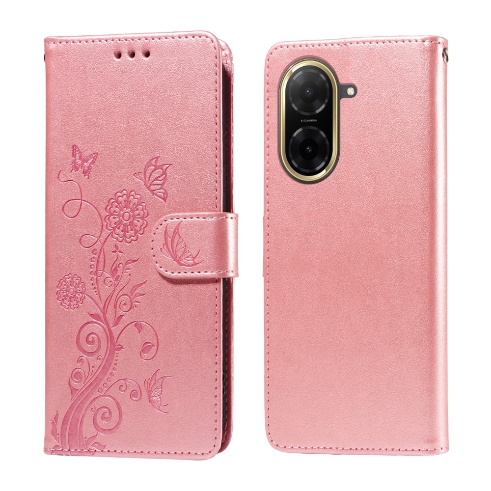 Virágos könyves tok Xiaomi Redmi A5 (173.45x79.35x8.45mm) - rózsaszínű