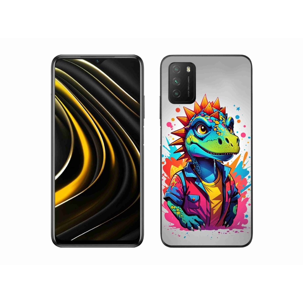 Gél borítás mmCase a Xiaomi Poco M3-hoz - színes dinoszaurusz