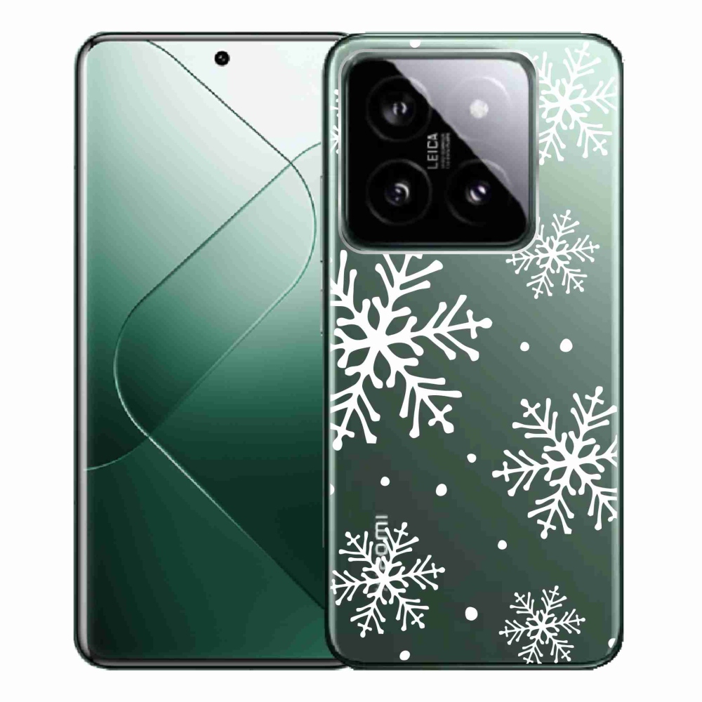 Gél borítás mmCase a Xiaomi 14 Pro-hoz - fehér pelyhek átlátszó háttéren