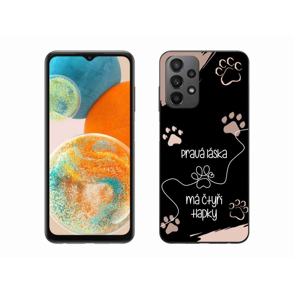 Gél borítás mmCase Samsung Galaxy A23 4G/5G készülékhez - kutyamotívum 1 fekete háttér