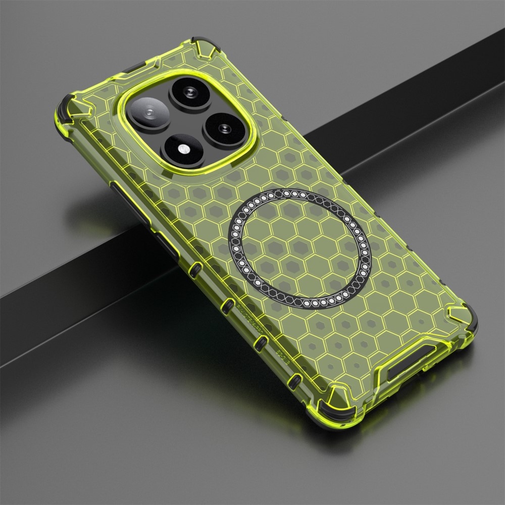 Mézédes, tartós védőburkolat MagSafe-vel a Xiaomi Redmi Note 14 Pro 5G/Poco X7 5G számára - zöld színű