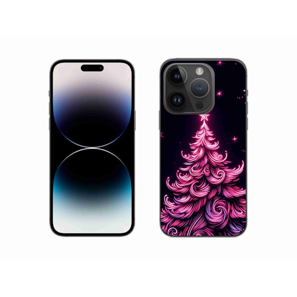 Gél borítás mmCase iPhone 14 Pro készülékhez - neon karácsonyfa 2