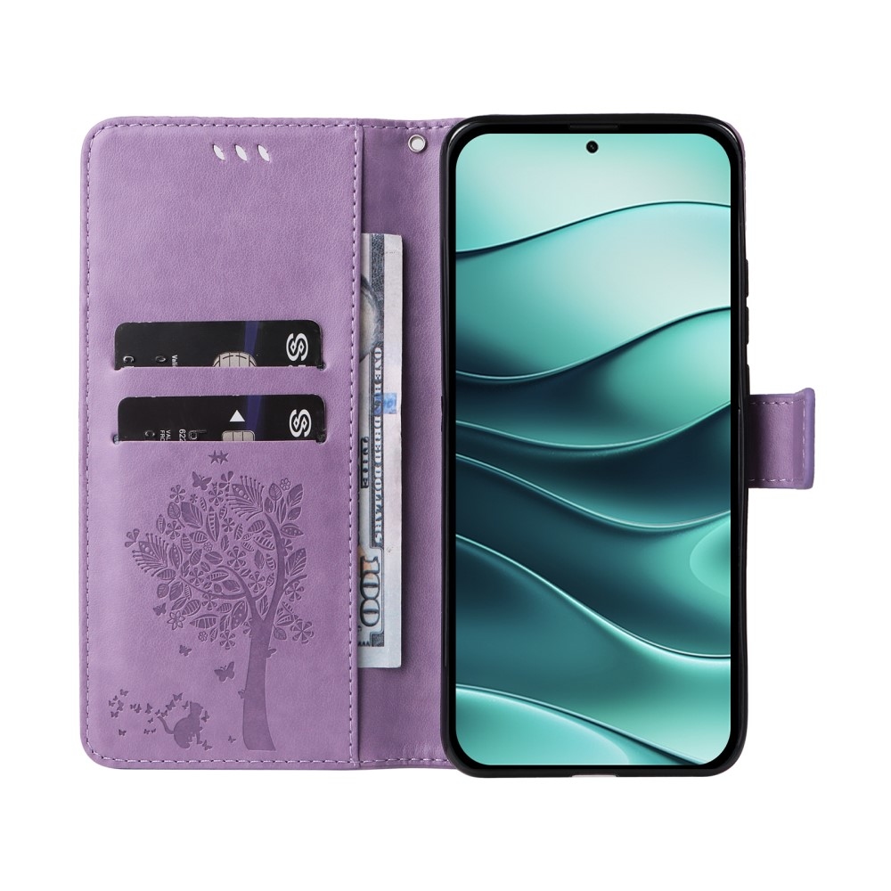 Fák könyve tok Xiaomi Redmi Note 14 5G - világos lila