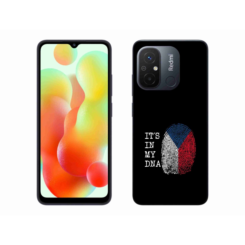 Gél borító mmCase a Xiaomi Redmi 12C - zászló ujjlenyomat fekete háttérrel