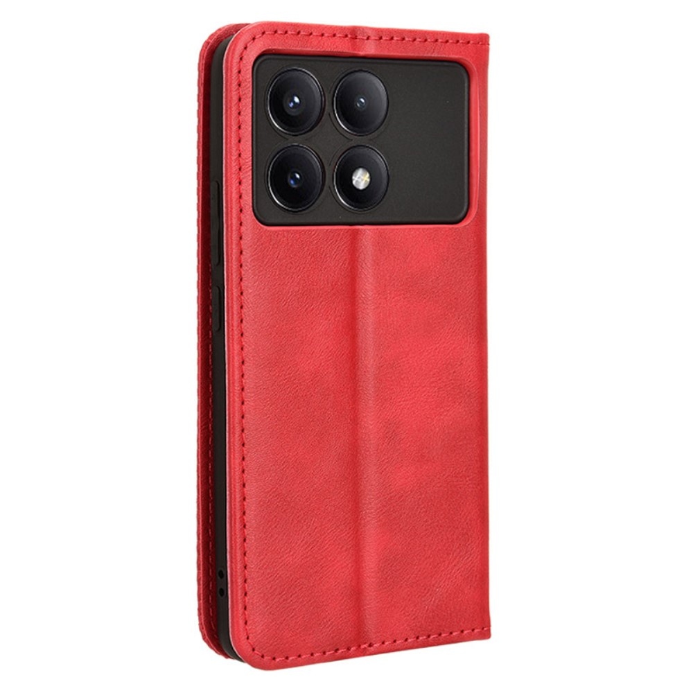 Vintage könyv tok a Xiaomi Poco X6 Pro 5G-hez - piros