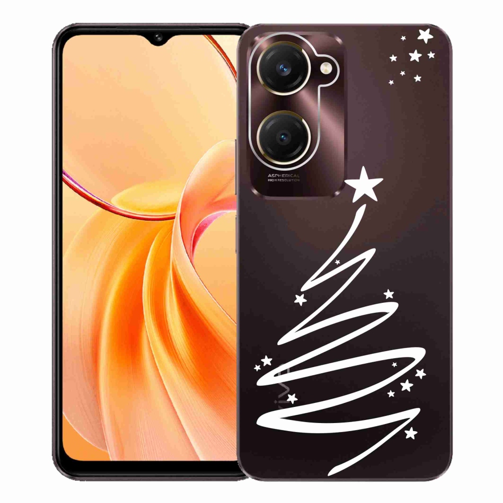 Gél borító mmCase a Vivo Y28s 5G készülékhez - fehér fa átlátszó háttéren