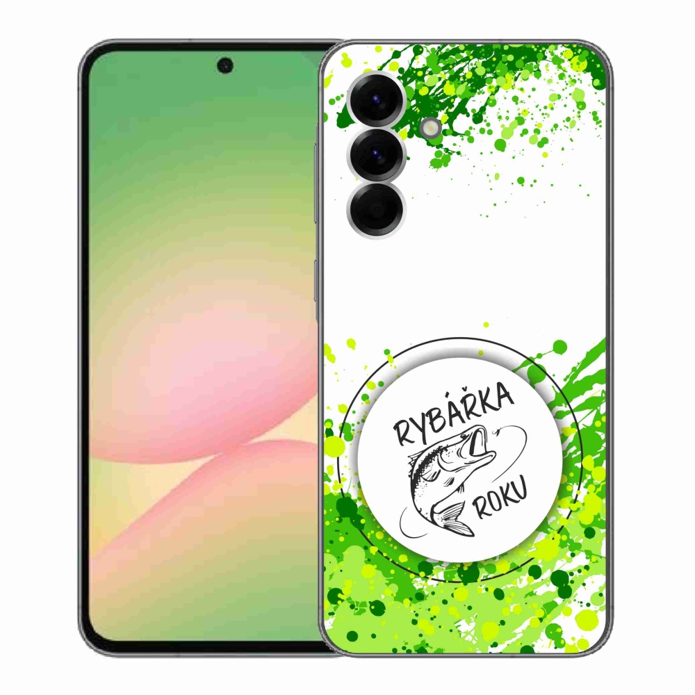 Gél borító mmCase Samsung Galaxy A56 5G - az év horgásza fehér háttérrel