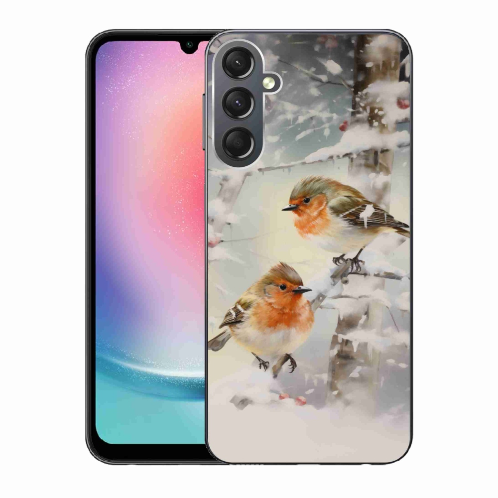 Gél borítás mmCase Samsung Galaxy A24 készülékhez - madarak télen