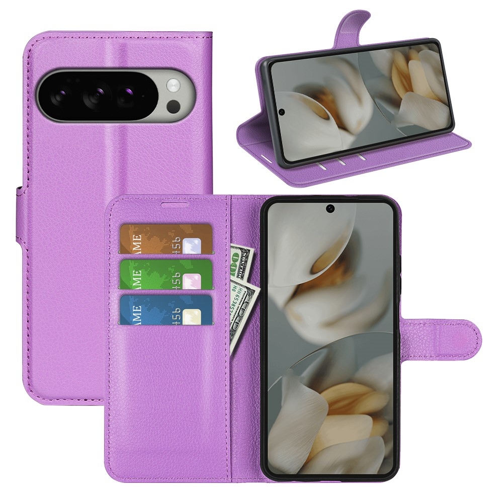 Litchi könyv tok Google Pixel 10 Pro XL-hez - lila