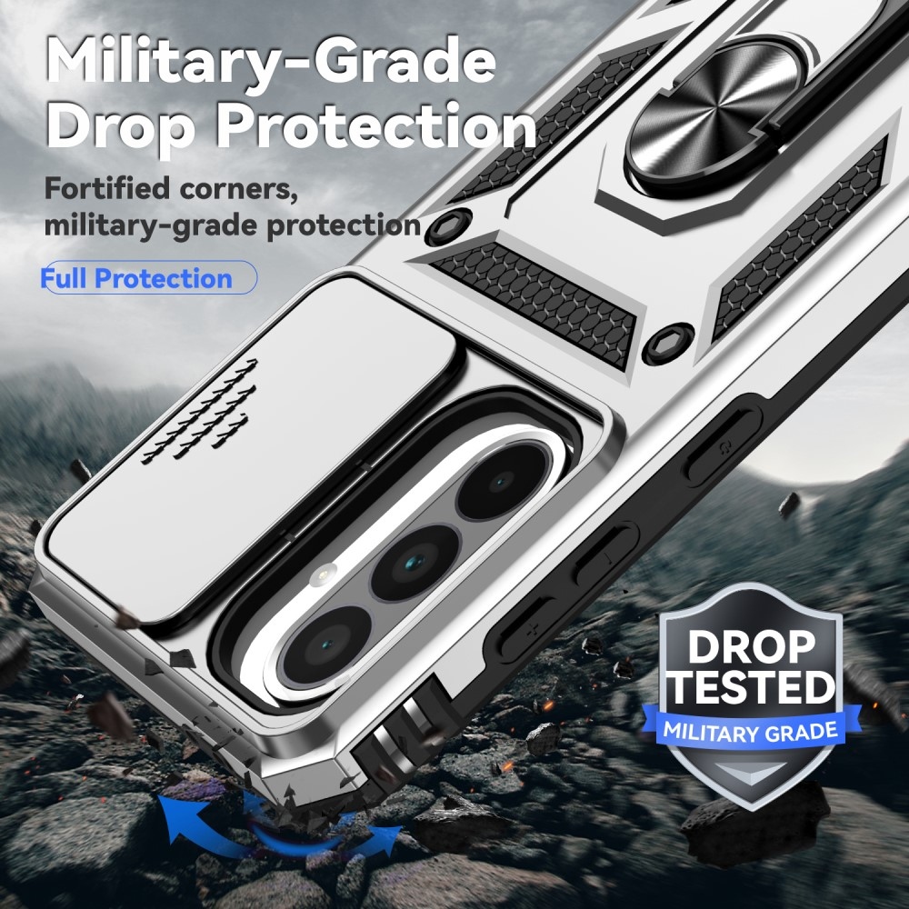 Gyűrűálló borítás Samsung Galaxy A36 5G készülékhez - ezüst