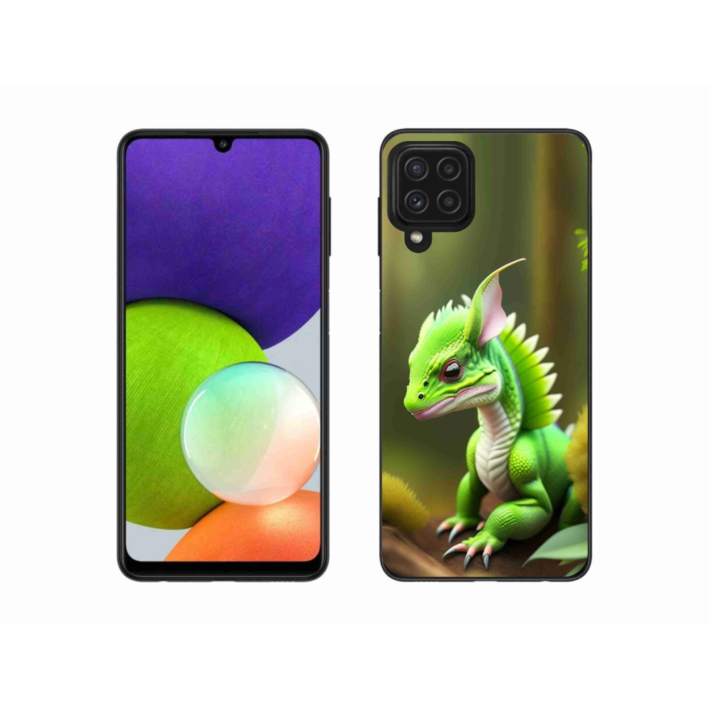 Zselés borítás mmCase Samsung Galaxy A22 4G - zöld sárkányhoz