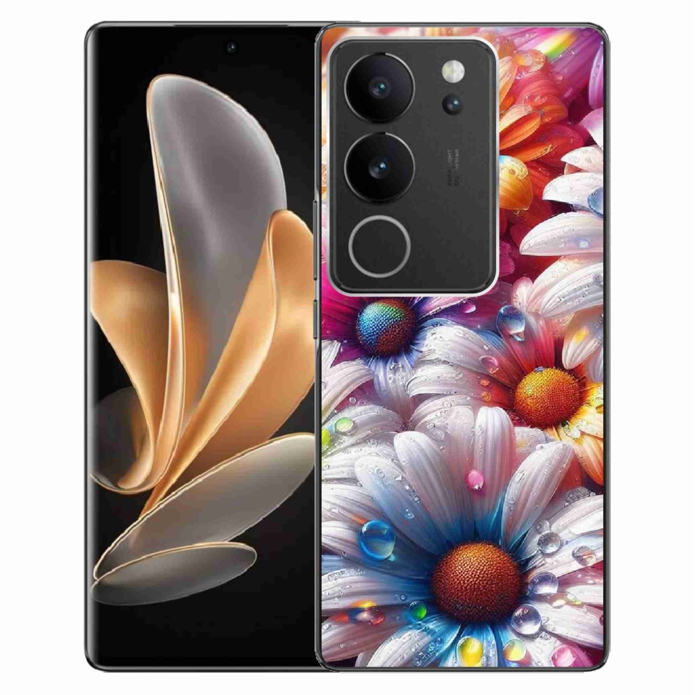 Zselés borító mmCase a Vivo V29 5G-hez - színes margaréták