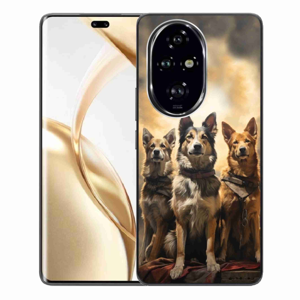 Zselés borítás mmCase a Honor 200 Pro 5G számára - három kutya