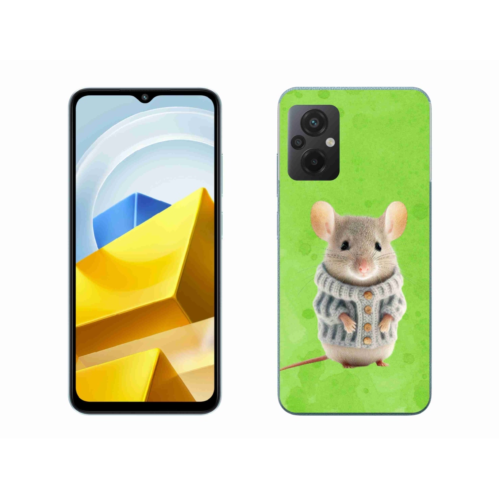Gél borítás mmCase a Xiaomi Poco M5 4G-hez - egér pulóverben