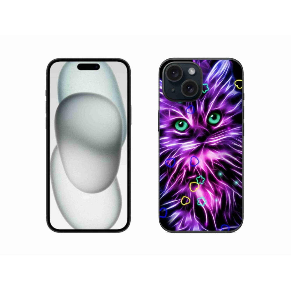 Gél borítás mmCase iPhone 15 készülékhez - absztrakt macska
