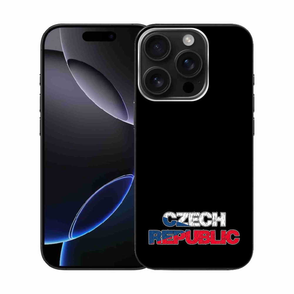 Gél borítás mmCase iPhone 16 Pro készülékhez - Csehország fekete háttér