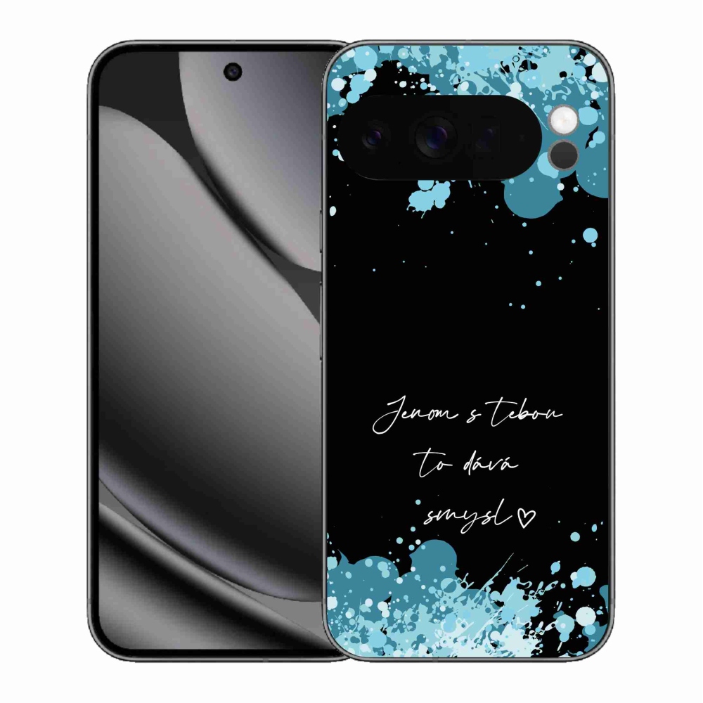 Gél borítás mmCase a Google Pixel 10 Pro XL számára - szerelmes szöveg fekete háttérrel