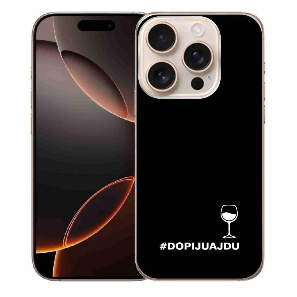 Gél borítás mmCase iPhone 16 Pro Max készülékhez - bor motívum fekete háttér