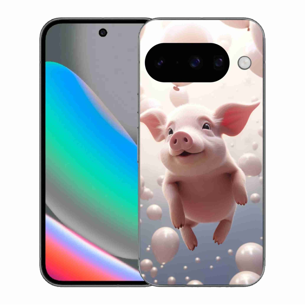 Gél borítás mmCase a Google Pixel 10 számára - malacka lufikkal