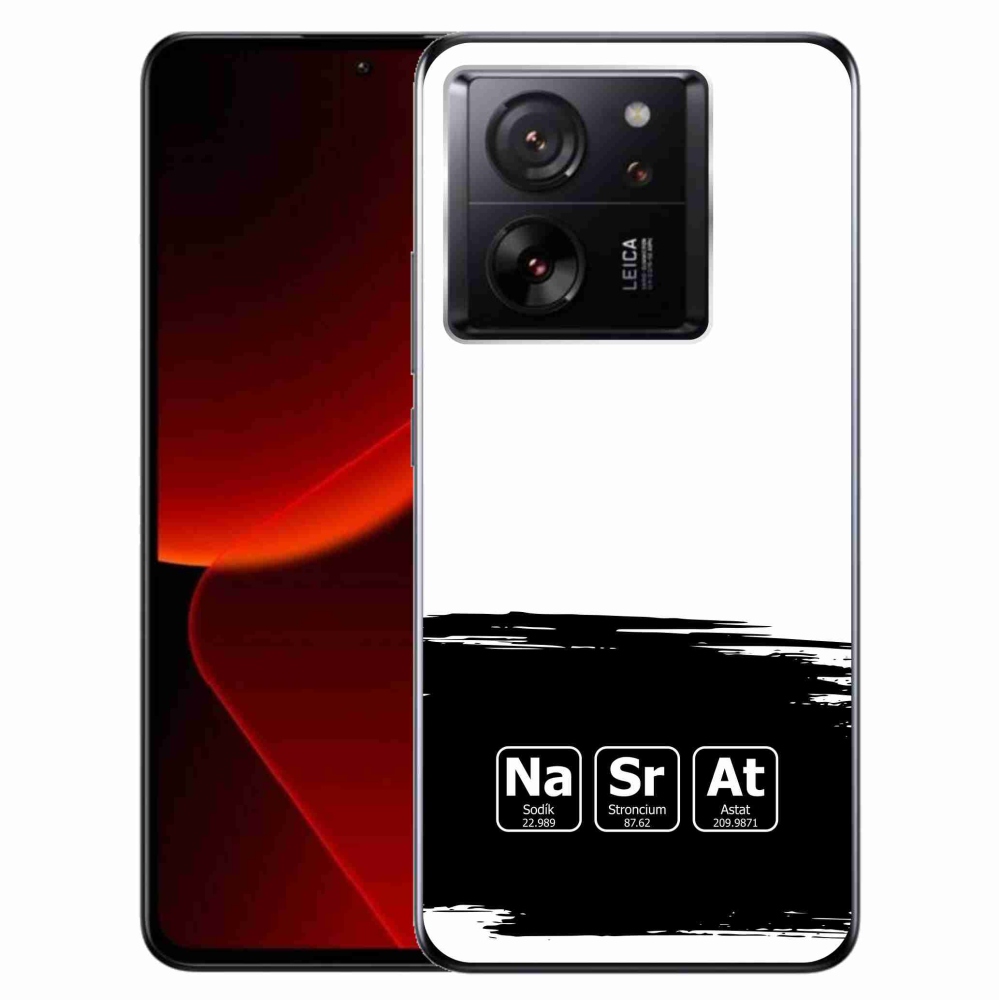 Gél borítás mmCase a Xiaomi 13T/13T Pro számára - kémiai elemek fekete és fehér háttérrel