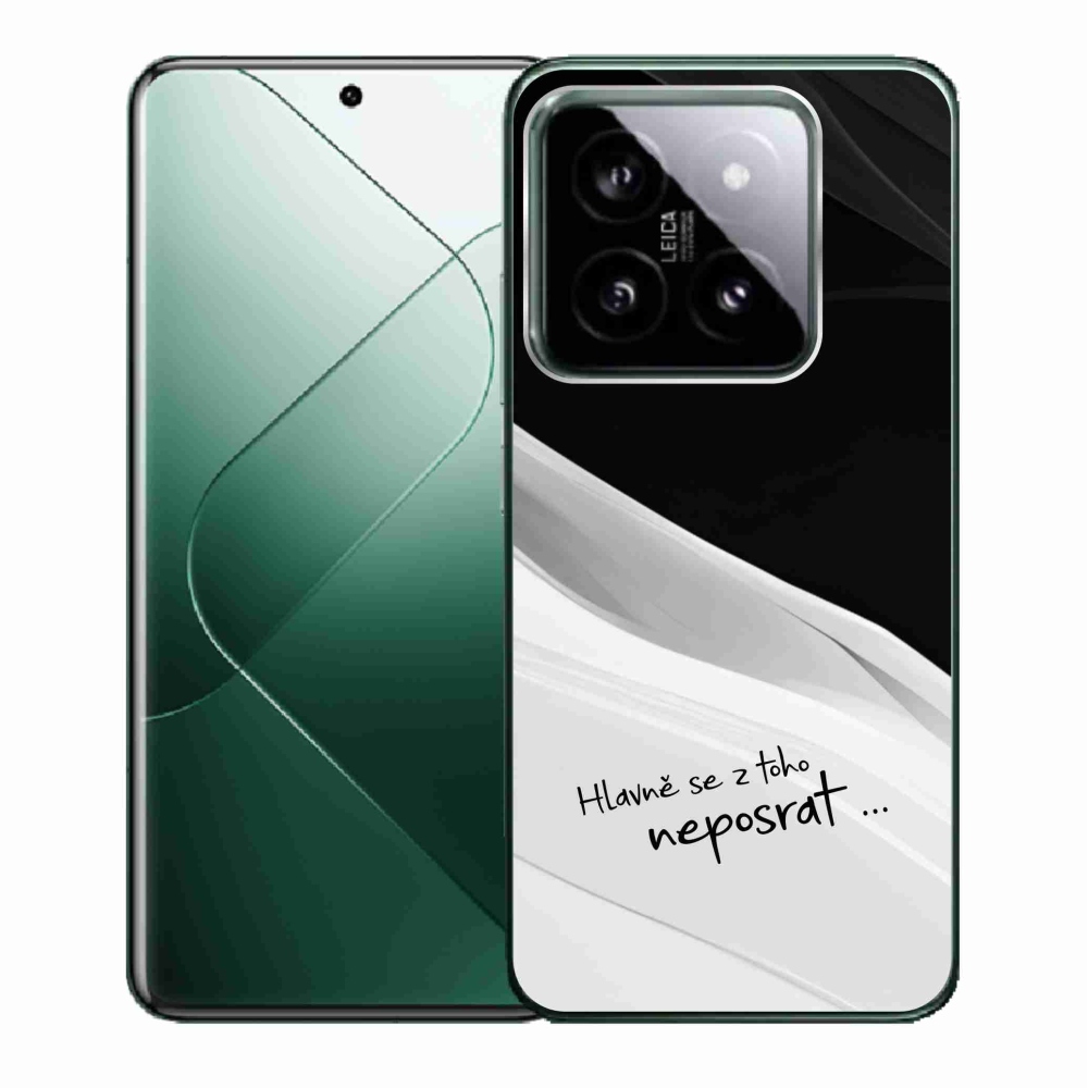 Gél borító mmCase a Xiaomi 14-hez - vicces szöveg 13 fehér és fekete háttérrel