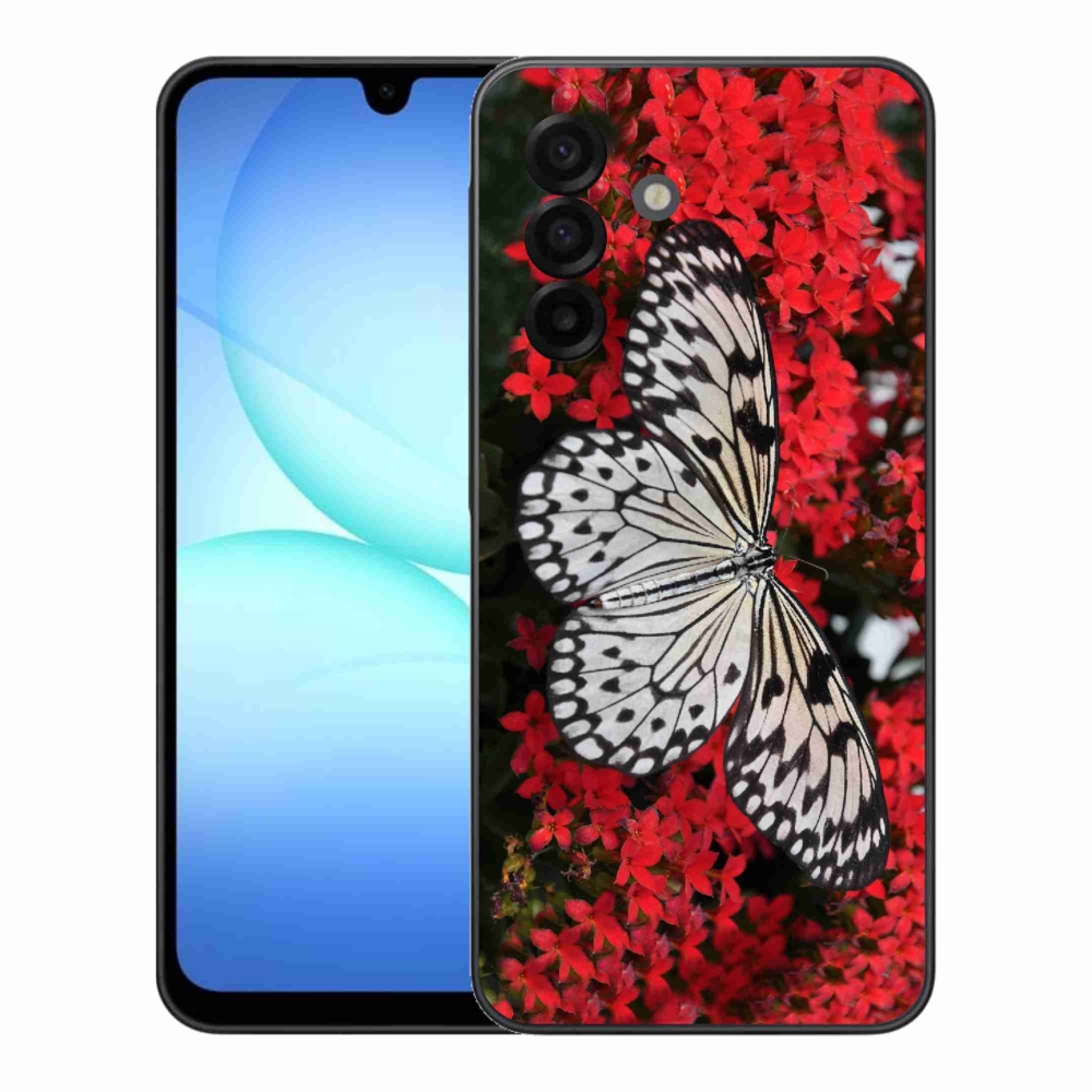 Gél védőhuzat mmCase Samsung Galaxy A17 4G/5G - fekete-fehér pillangó 1