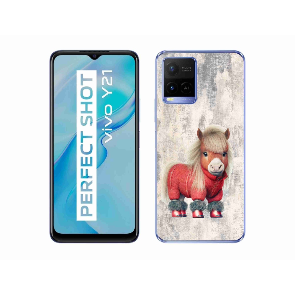 Gél borítás mmCase a Vivo Y21/Y21s/Y33s modellhez - póni pulóverben