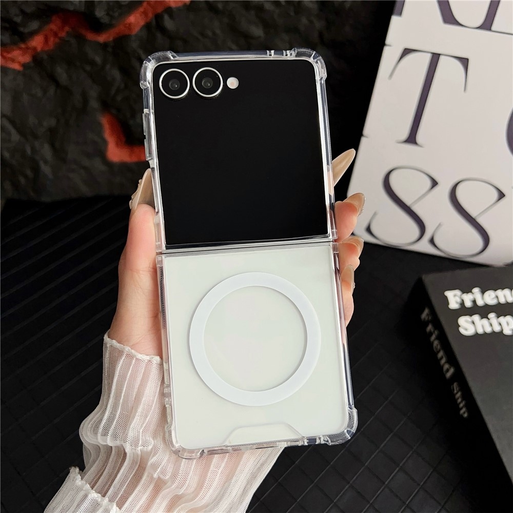 Átlátszó akril tok MagSafe-val a Samsung Galaxy Z Flip7 5G készülékhez - átlátszó