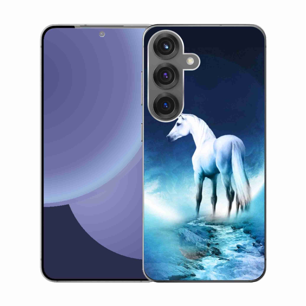 Zselés borítás mmCase Samsung Galaxy S25 készülékhez - fehér egyszarvú