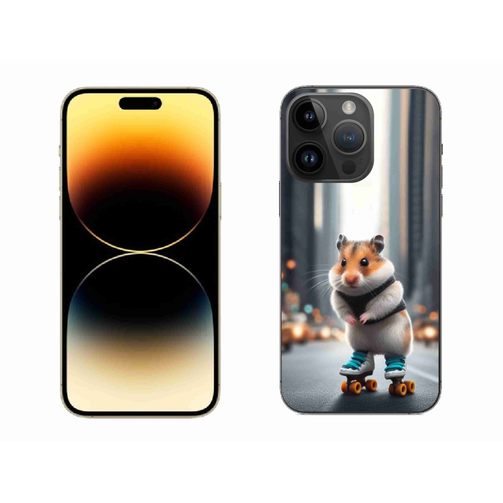 Zselés borítás mmCase iPhone 14 Pro Max készülékhez - hörcsög a korcsolyán