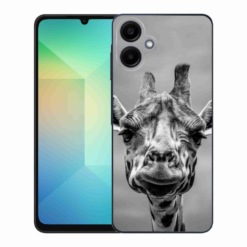 Gél borítás mmCase Samsung Galaxy A06 4G - fekete-fehér zsiráf