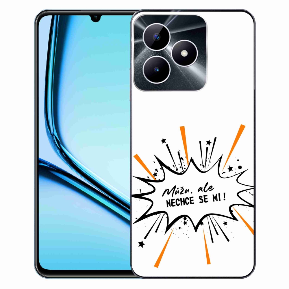 Zselés borító mmCase a Realme Note 50 készülékhez - vicces szöveg 11 fehér háttér