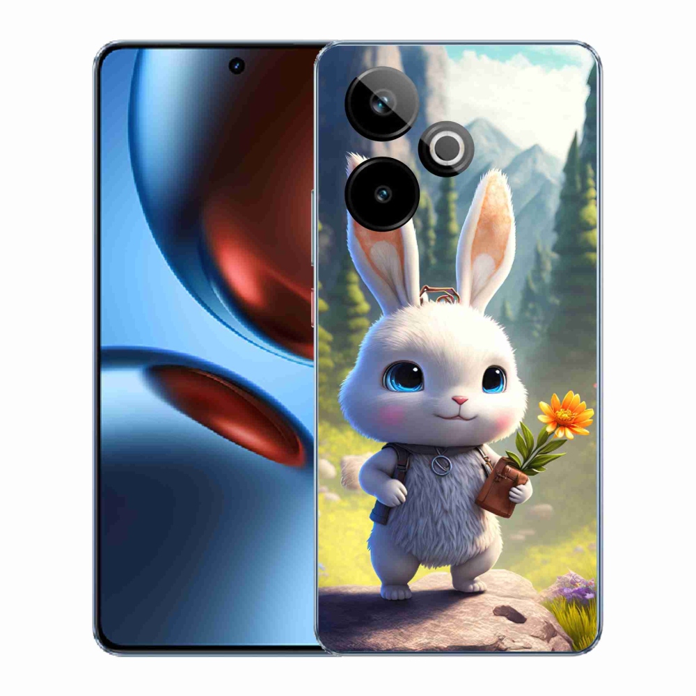 Rugalmas zselés tok mmCase képpel a Realme GT 7 5G/GT 7T 5G számára - aranyos nyuszi