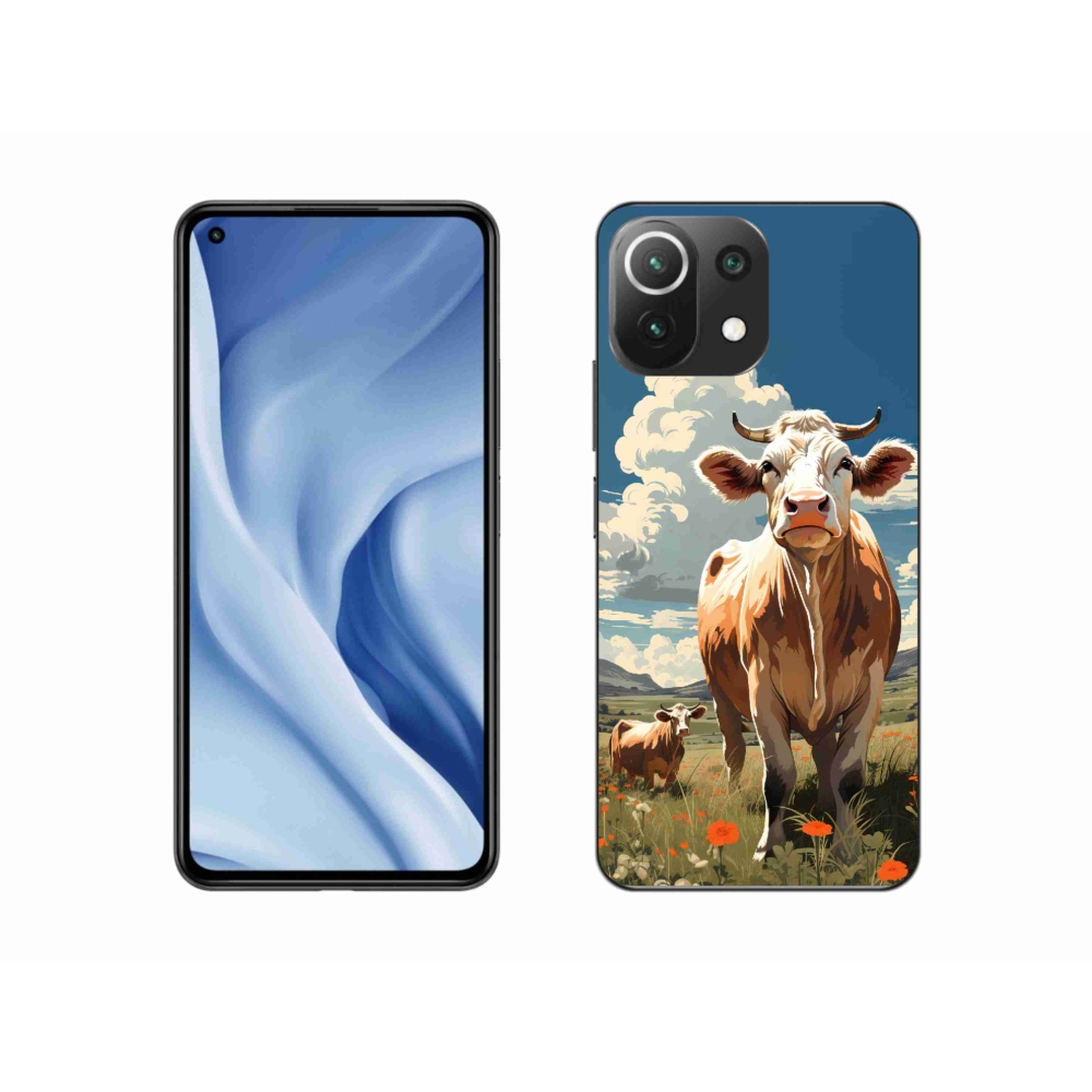 Gél borítás mmCase a Xiaomi Mi 11 Lite 4G/5G számára - tehenek a réten