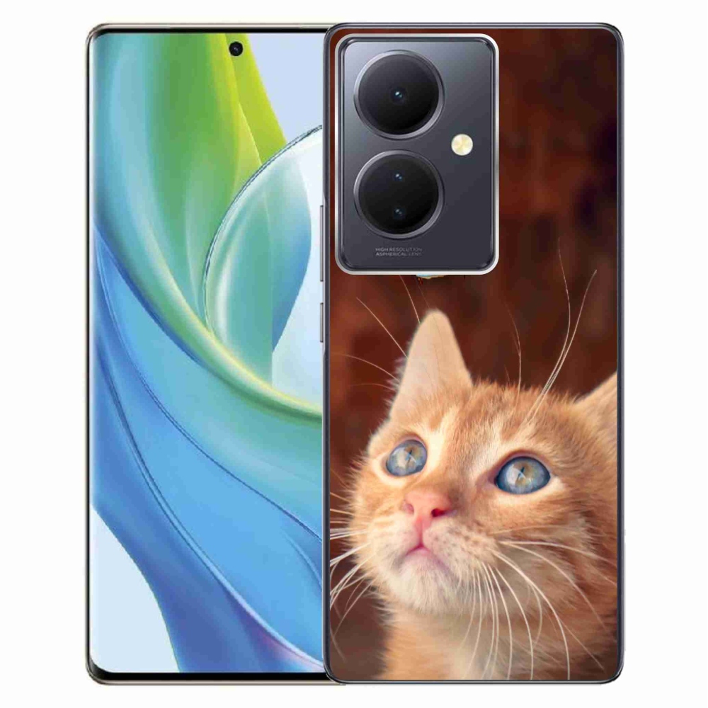 Gél borító mmCase a Vivo V29 Lite 5G-hez - pillangó és cica