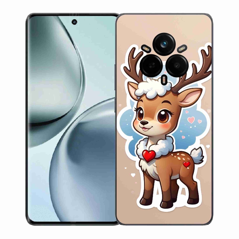Gél borító mmCase a Realme 14 Pro+ 5G készülékhez - rajzfilm rénszarvas