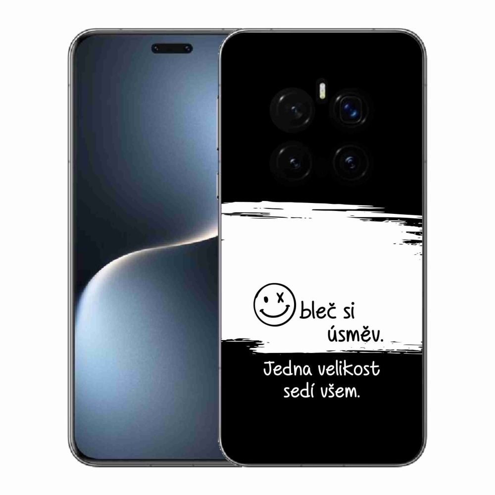 Gél borító mmCase a Honor Magic 7 Pro 5G számára - vicces szöveg 8 fekete-fehér háttérrel