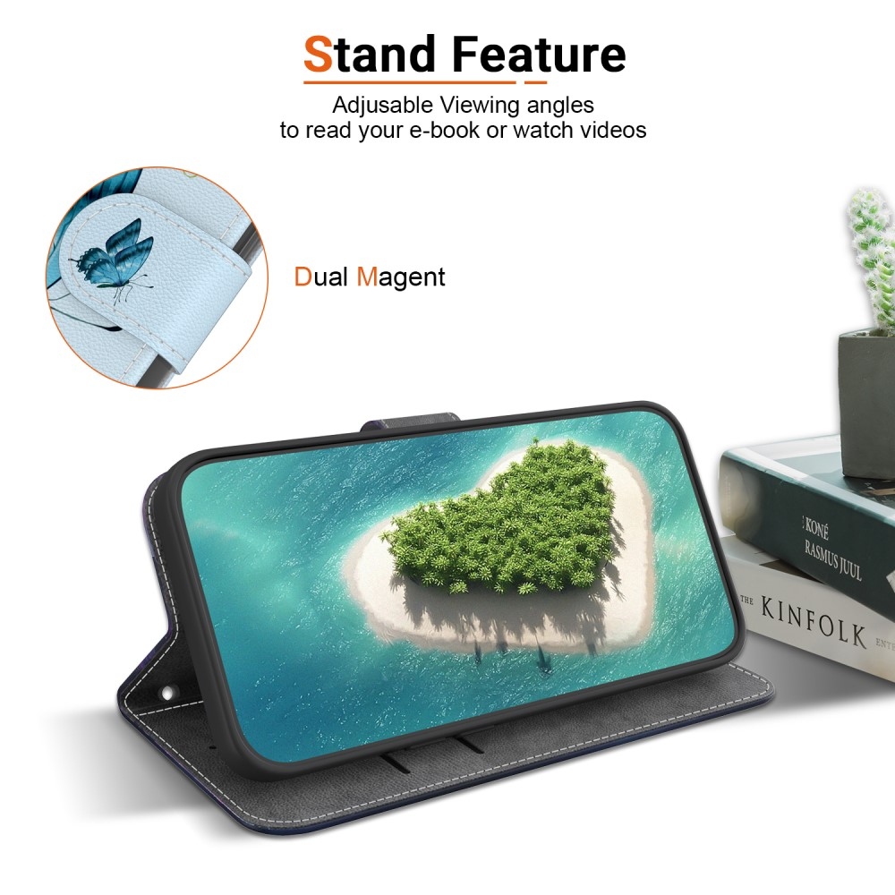 Printern book tok Xiaomi Redmi Note 14 5G - kék pillangóhoz