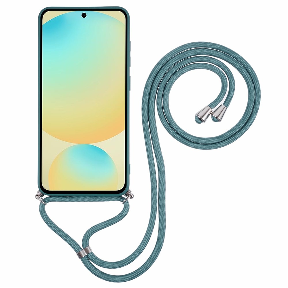 Bélelt zselés tok húzózsinórral Samsung Galaxy S25 FE készülékhez - sötétzöld