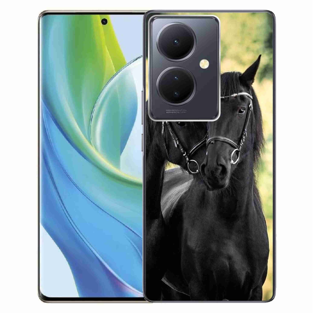 Gél borítás mmCase a Vivo V29 Lite 5G-n - két fekete ló
